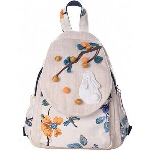 Lightweight Teardrop Backpack: Unique Ladies' Boho Bag with 3D Embroidery